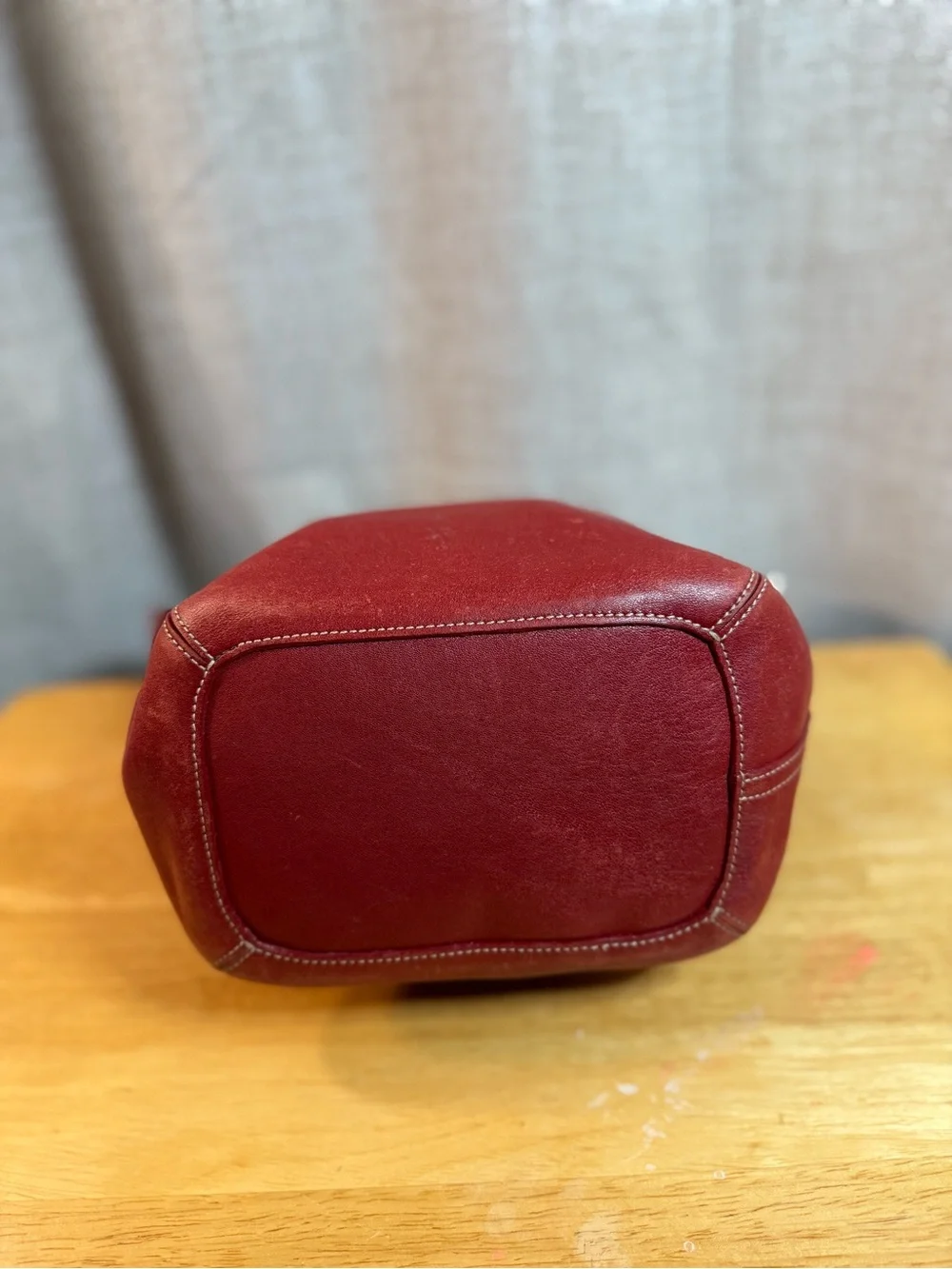 Coach Red Leather Shoulder Bag with Wide Strap